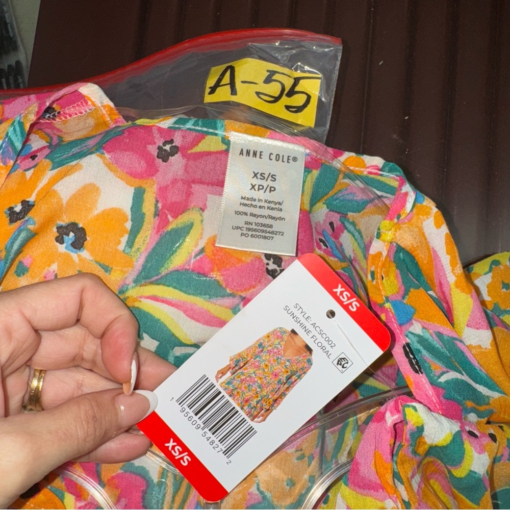 Anne Cole NWT! Women'S Floral-Print Sunshine Flounce V-Neck Tunic Cover-Up - Picture 8 of 15